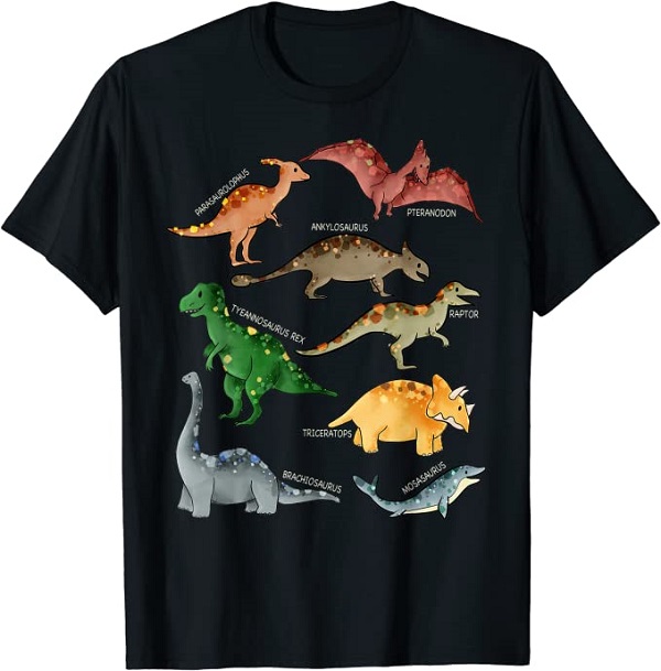 Dinosaur Favorite Types of Dinosaurs T-Rex T-Shirt - Dino Master