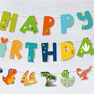 Dinosaurs Happy Birthday Banner