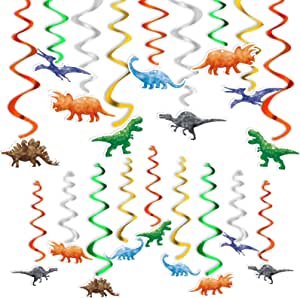 Watercolour Dinosaur Hanging Swirls