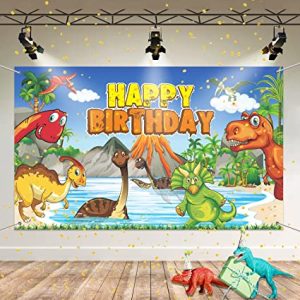 Happy Birthday Dinosaur Backdrop